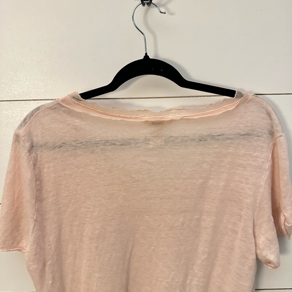 SUNDANCE Linen woman pink short sleeve lagonlook lightweight casual tee XL - Picture 9 of 10